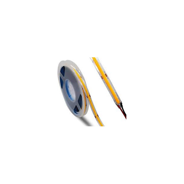 Bandă LED COB 3000K, Lumină Caldă, Tensiune 12V, Rulou 5 metri
