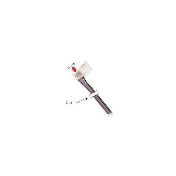 Micro-Conector pentru Bandă LED RGB (10mm) cu Cablu de 2 m