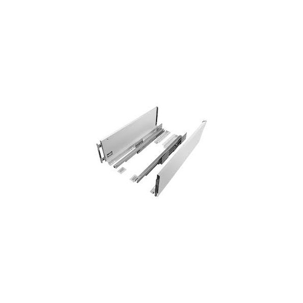 Set sertar metalic Teko Slim 500 mm – Alb, cu extracție totală și închidere soft-close