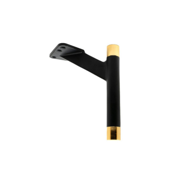 Picior Mobila Slide Single Negru Mat + Auriu Lucios, H 155mm