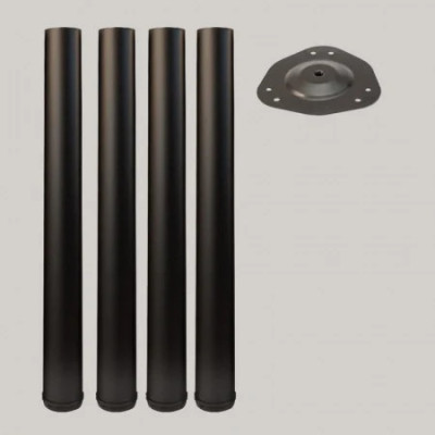Picior masa H 710mm, negru (deco), set/4buc