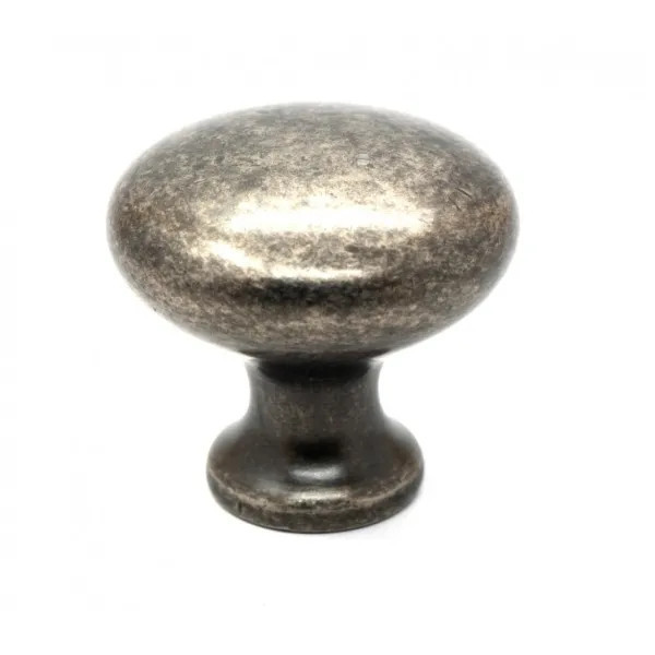 Buton Mobilier Lună, Diametru 28 mm, Argint Antic