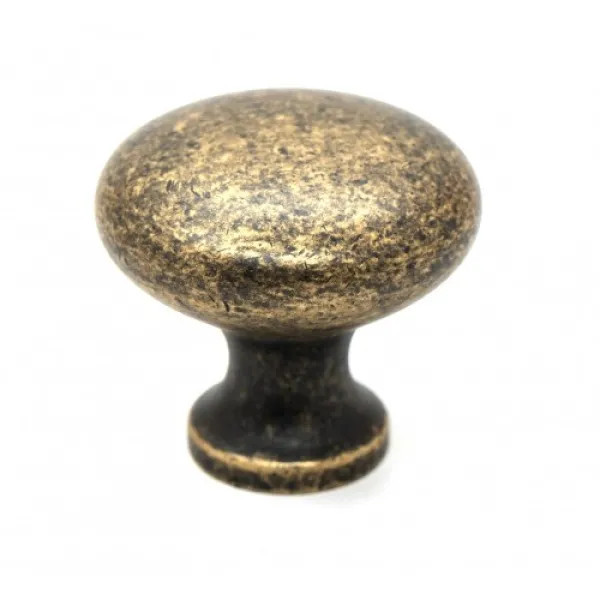 Buton Mobilier Lună, Diametru 28 mm, Alamă Periată