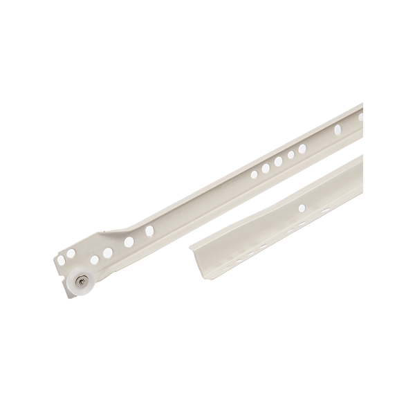Set glisiere cu role pentru sertar FGV – 500 mm, Alb (Extragere parțială)