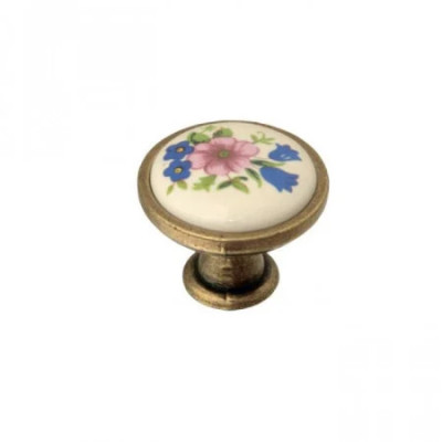 Buton pentru mobilier din porțelan K62 GP-0728-J4-R – Floare Roz